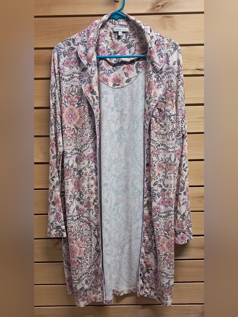 Johnny Was "The Neena" Long Sleeved Pajama Shirt Size L - Picture 6 of 7